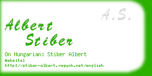 albert stiber business card